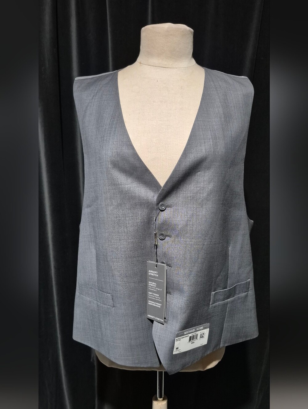 Michael Kors Men's Gray Stretch Suit Vest
